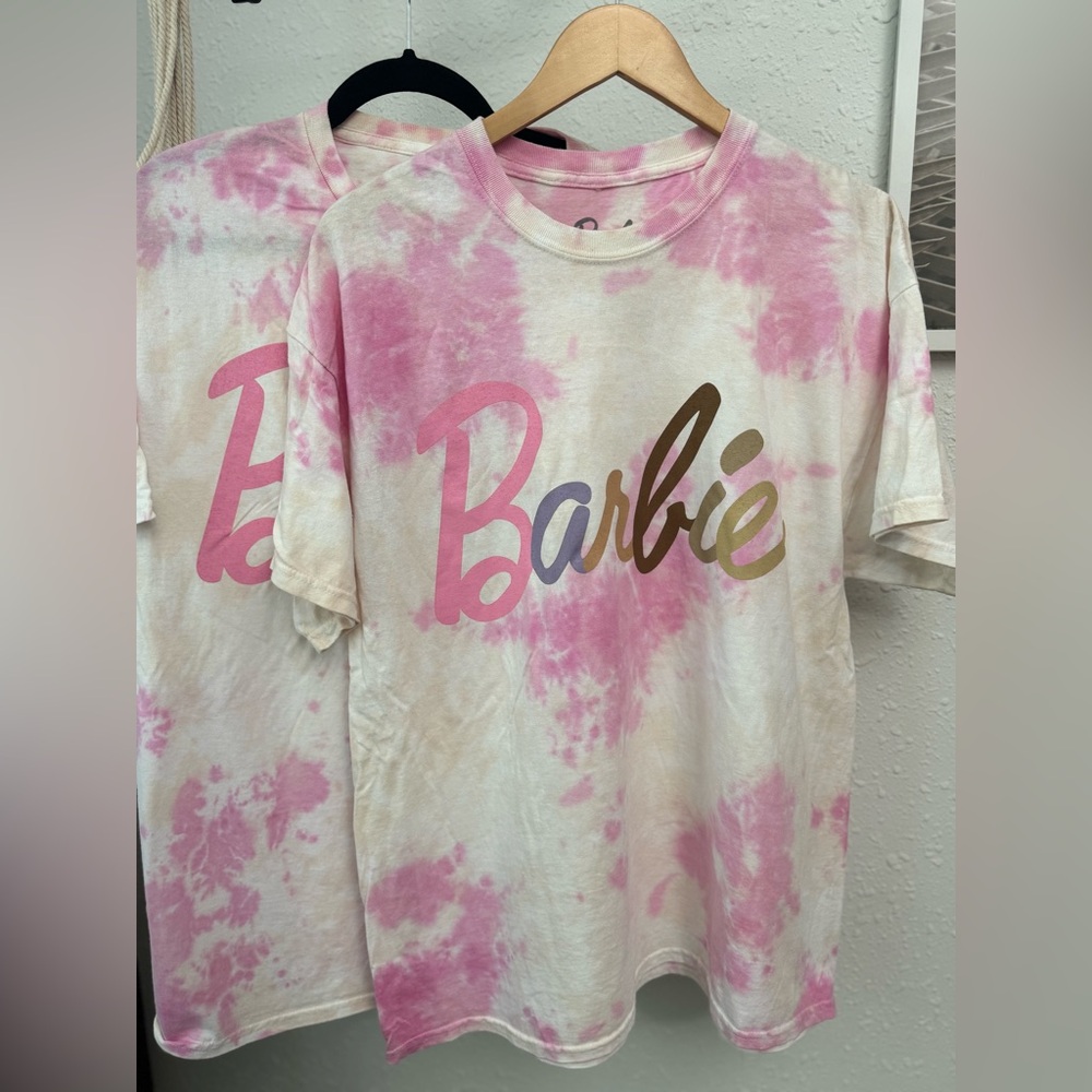 Barbie Pink and Cream Tie-Dye Short Sleeve Tee